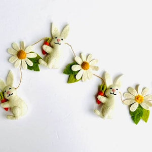 Felt Bunny and Daisy Garland