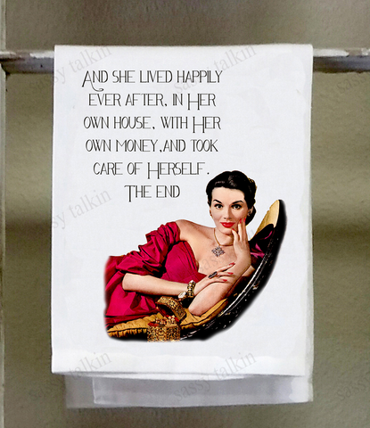 She Lived Happily Ever After Kitchen Towel