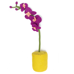 Purple Felt Orchid Pot