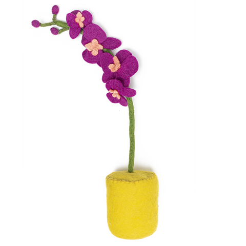 Purple Felt Orchid Pot
