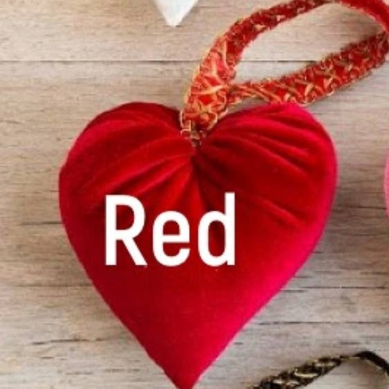 Handmade Velvet Hearts - Red